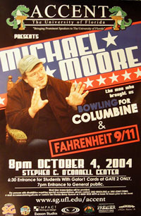 The program for Michael Moore's speech